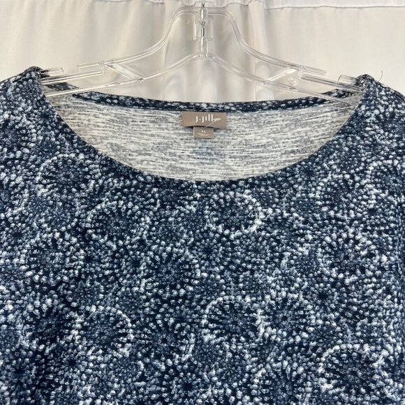 J.Jill Women’s Blue/White Print Top Long Sleeve Size XS - Picture 3 of 7